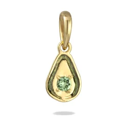 Elli "Anhänger Avocado | Emaille & Glas Kristall (Hellgrün)< Vergoldet|Anhänger & Charms