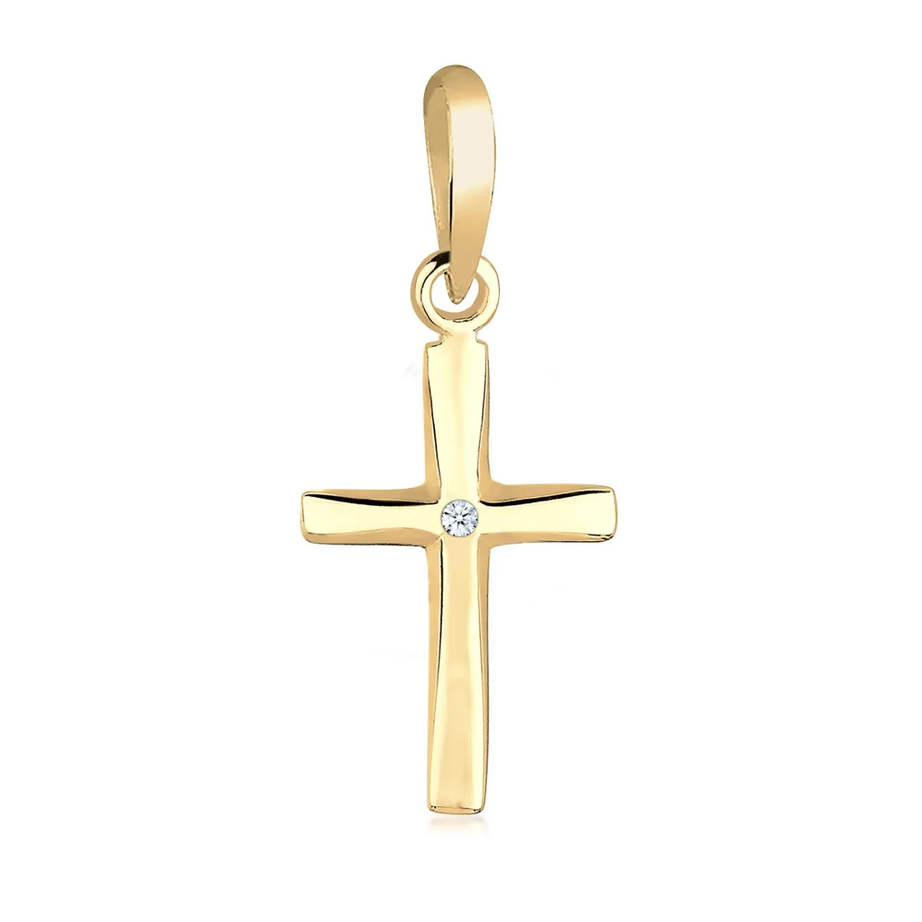 Elli "Anhänger Kreuz | Diamant ( Weiß, 0,005 ct )< Symbol-schmuck|Anhänger & Charms