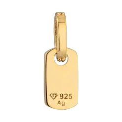 Elli "Anhänger Plättchen Rechteck | Zirkonia (Weiß)< Vergoldet|Anhänger & Charms