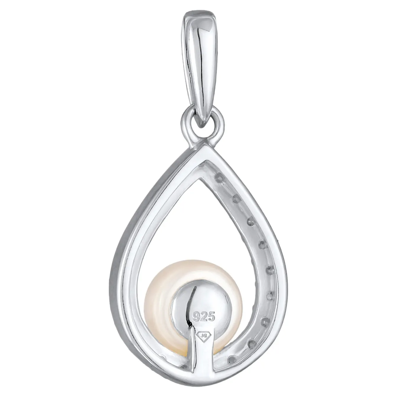 Elli "Anhänger Tropfen | Süßwasserperle, Zirkonia (Weiß)< Perlen|Anhänger & Charms