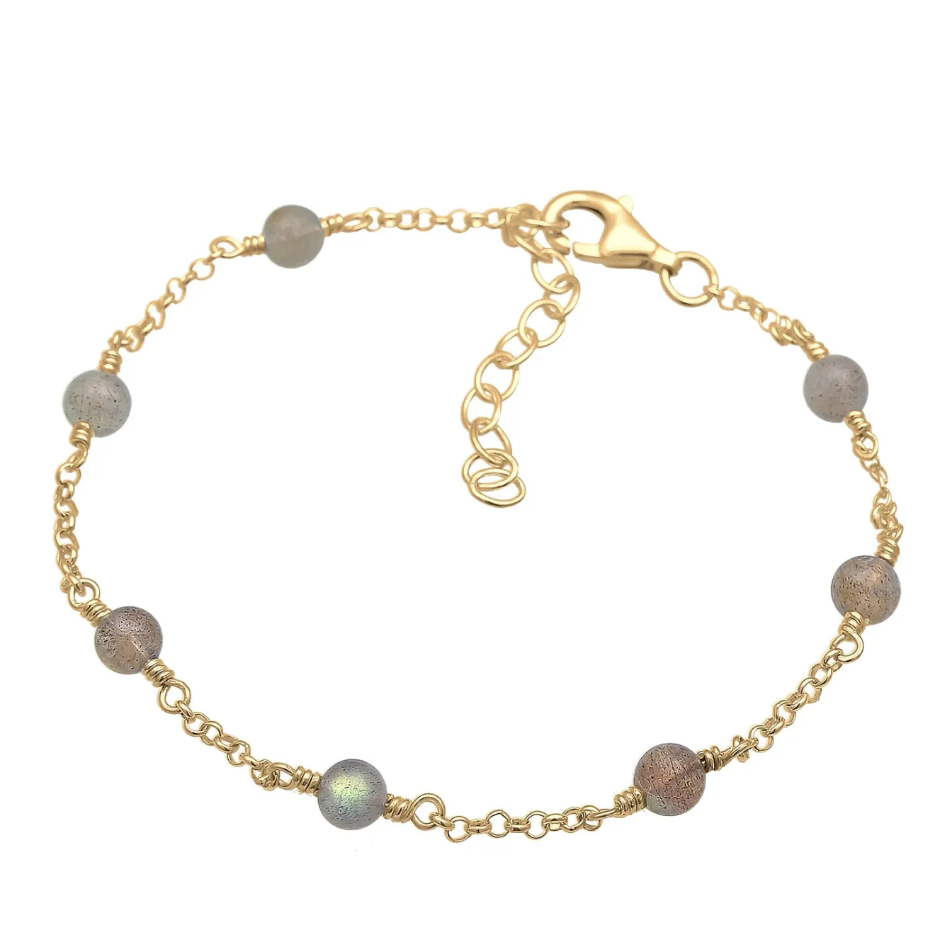 Elli "Armband | Labradorit ( Grau )< Armbänder|Vergoldet