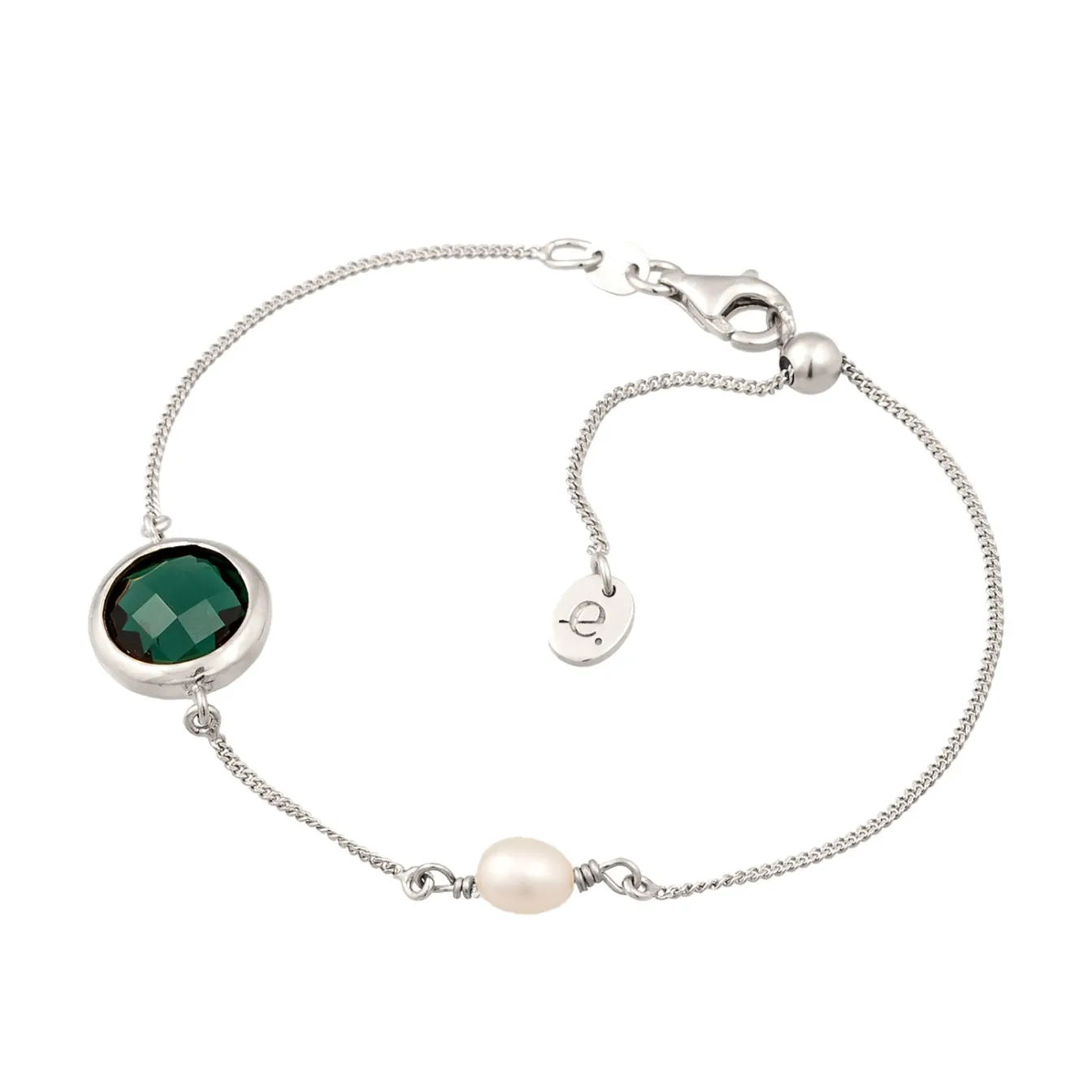 Elli "Armband | Quarz (Grün) & Süßwasserperle< Vergoldet|Perlen