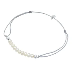 Elli "Armband | Süßwasserperle< Silber|Perlen