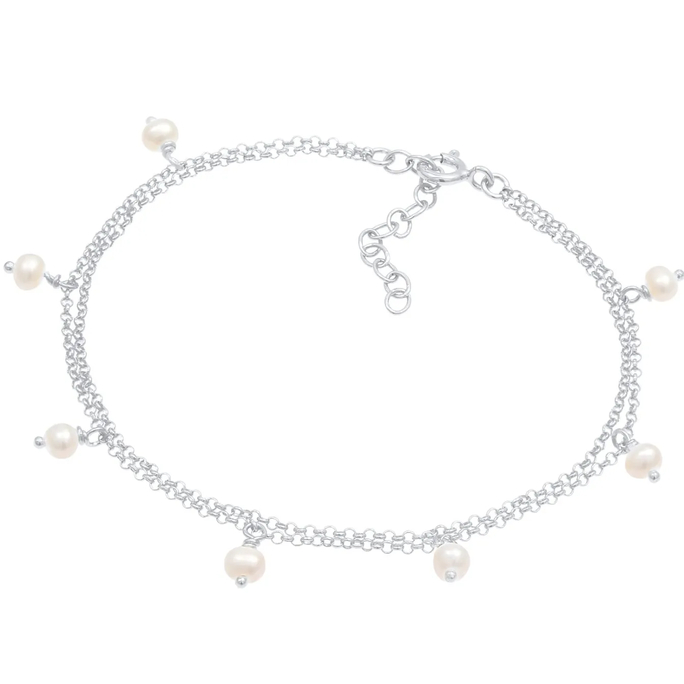 Elli "Armband | Süßwasserperle< Silber|Perlen