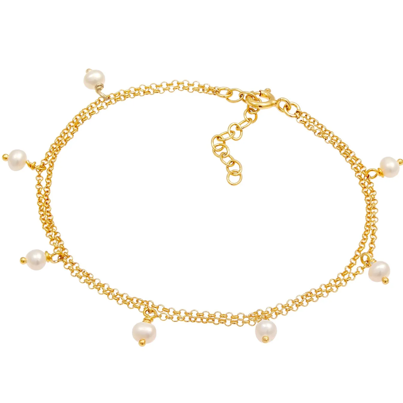 Elli "Armband | Süßwasserperle< Silber|Perlen