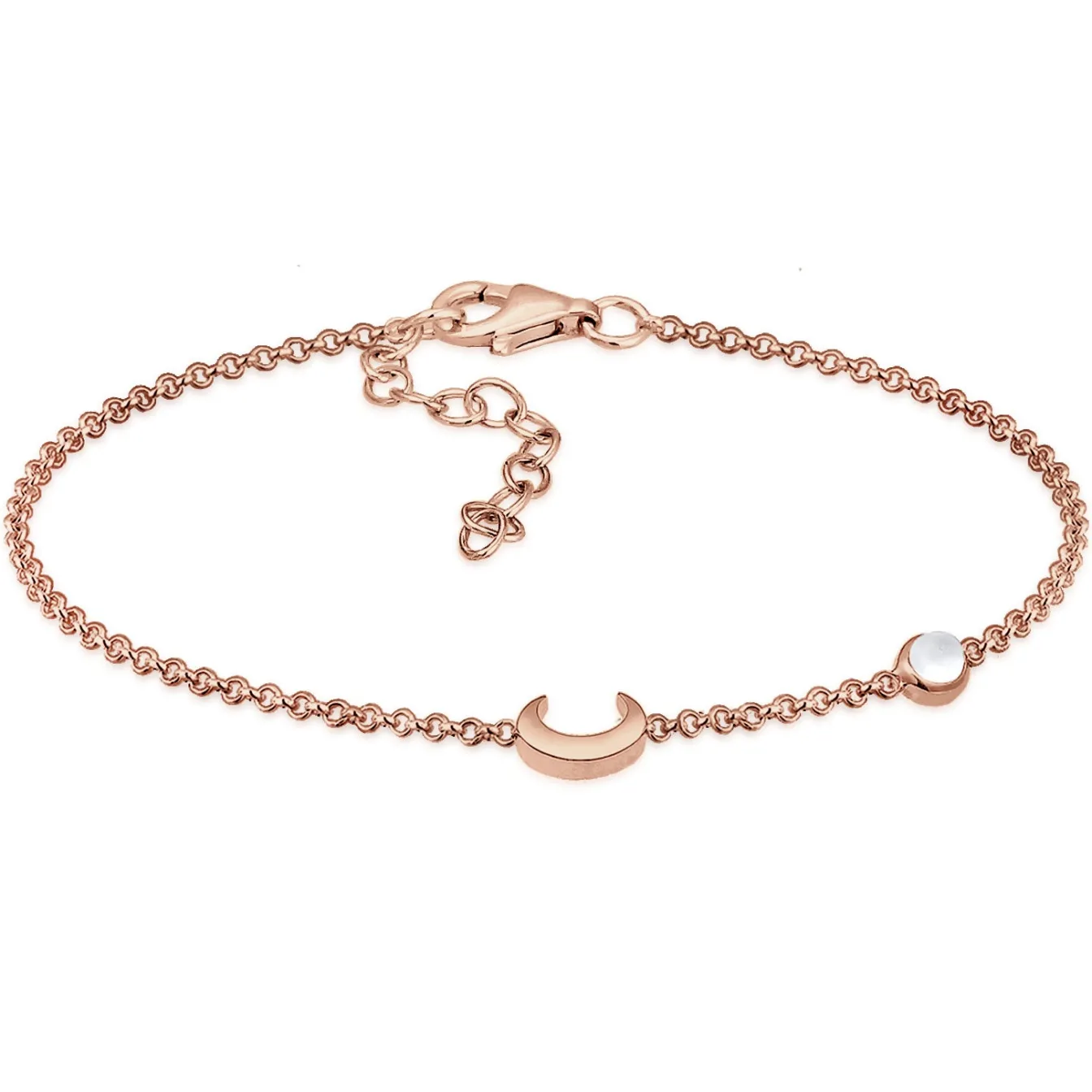 Elli "Armband Astro | Mondstein ( Weiß )< Roségold|Symbol-schmuck