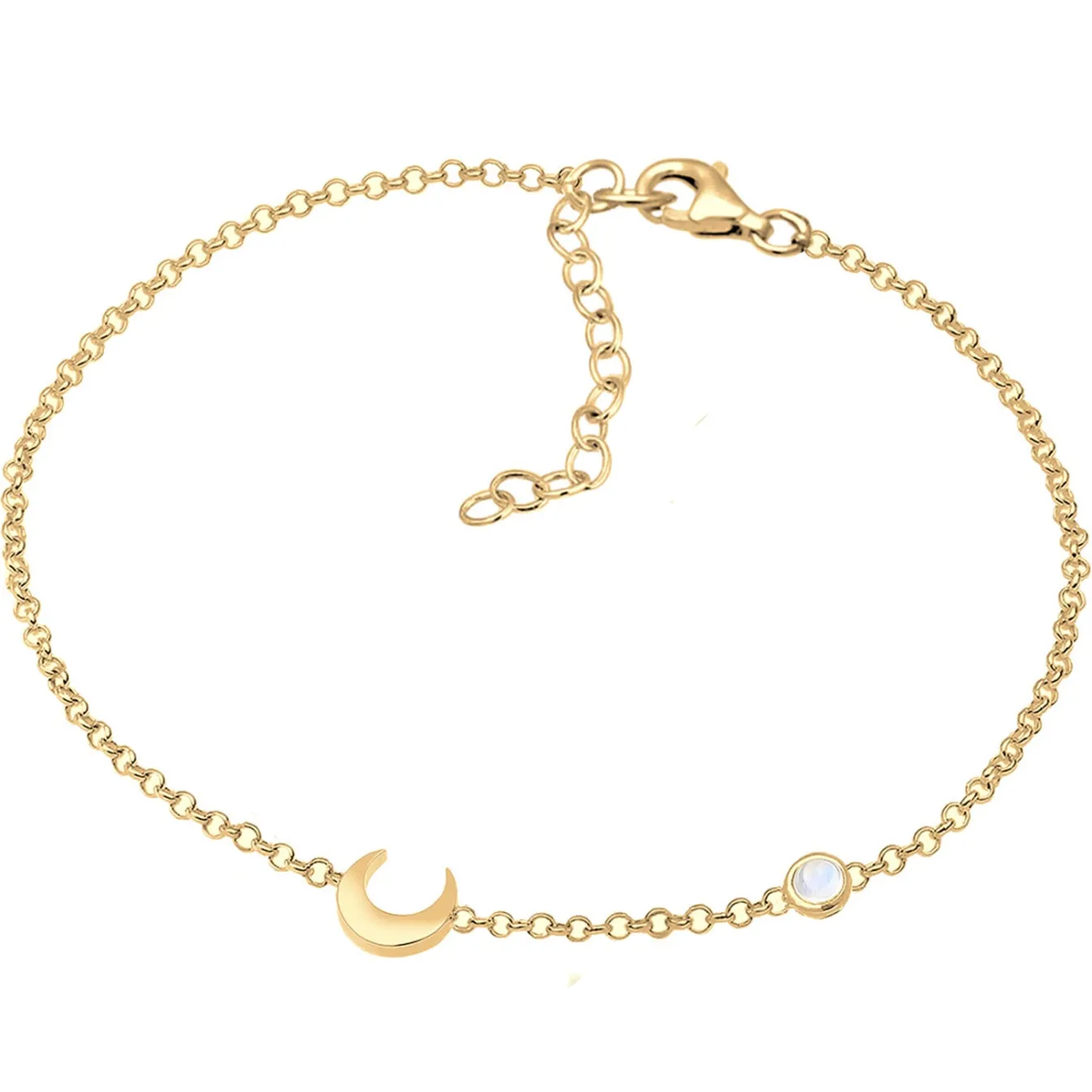 Elli "Armband Astro | Mondstein ( Weiß )< Roségold|Symbol-schmuck