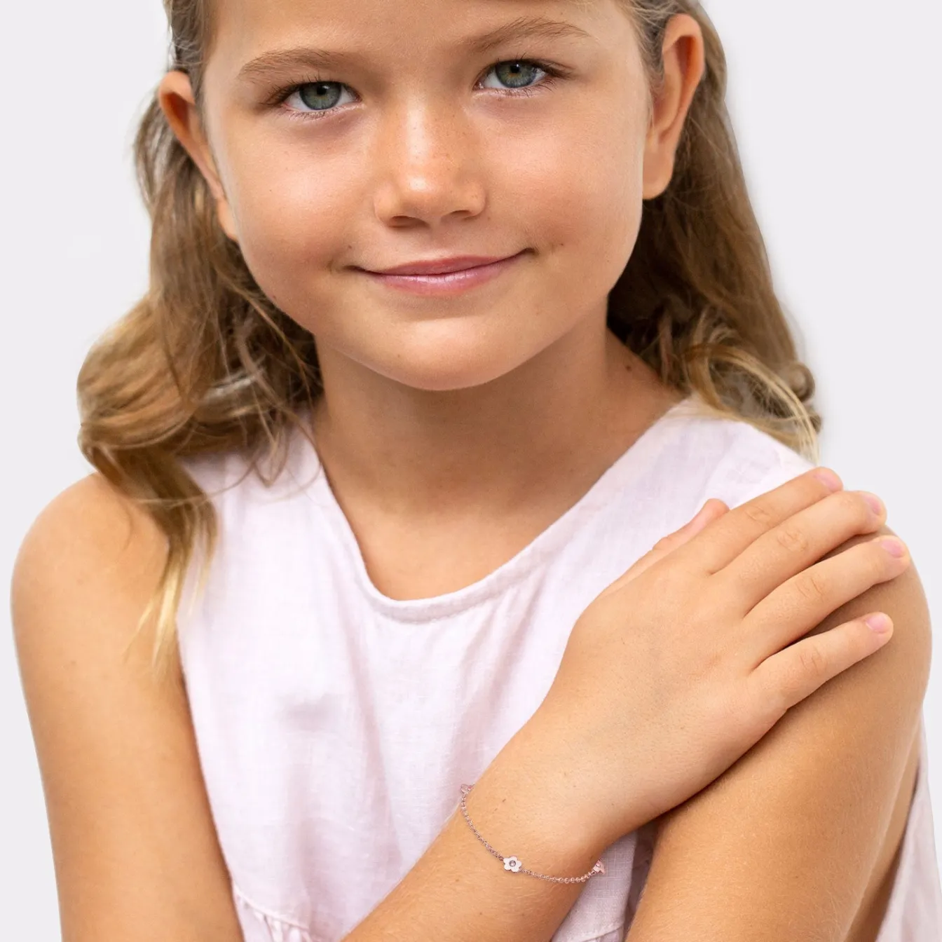Elli "Armband Blume | Kristall ( Rosa )<Kinder Symbol-schmuck|Kinderschmuck