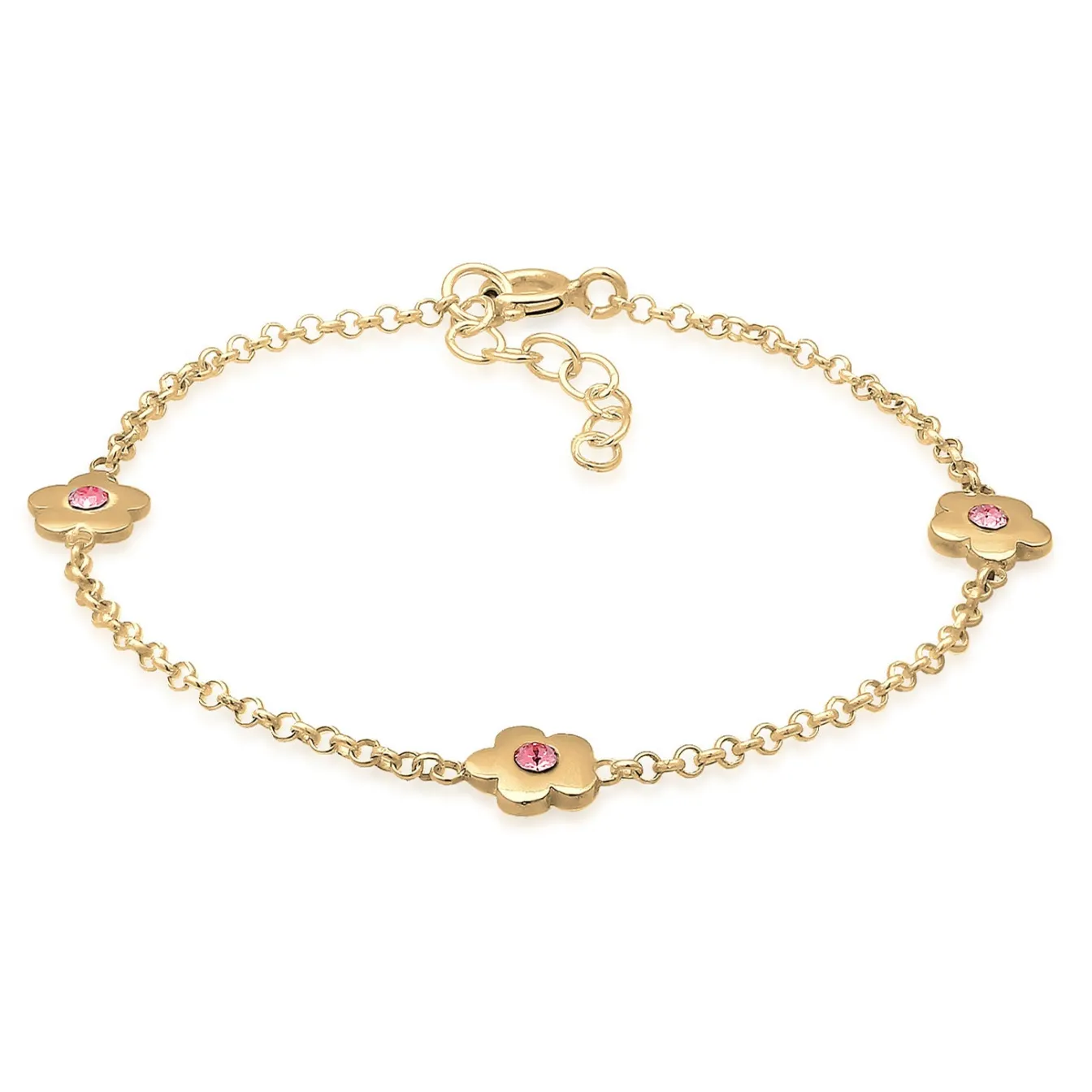Elli "Armband Blume | Kristall ( Rosa )<Kinder Symbol-schmuck|Kinderschmuck