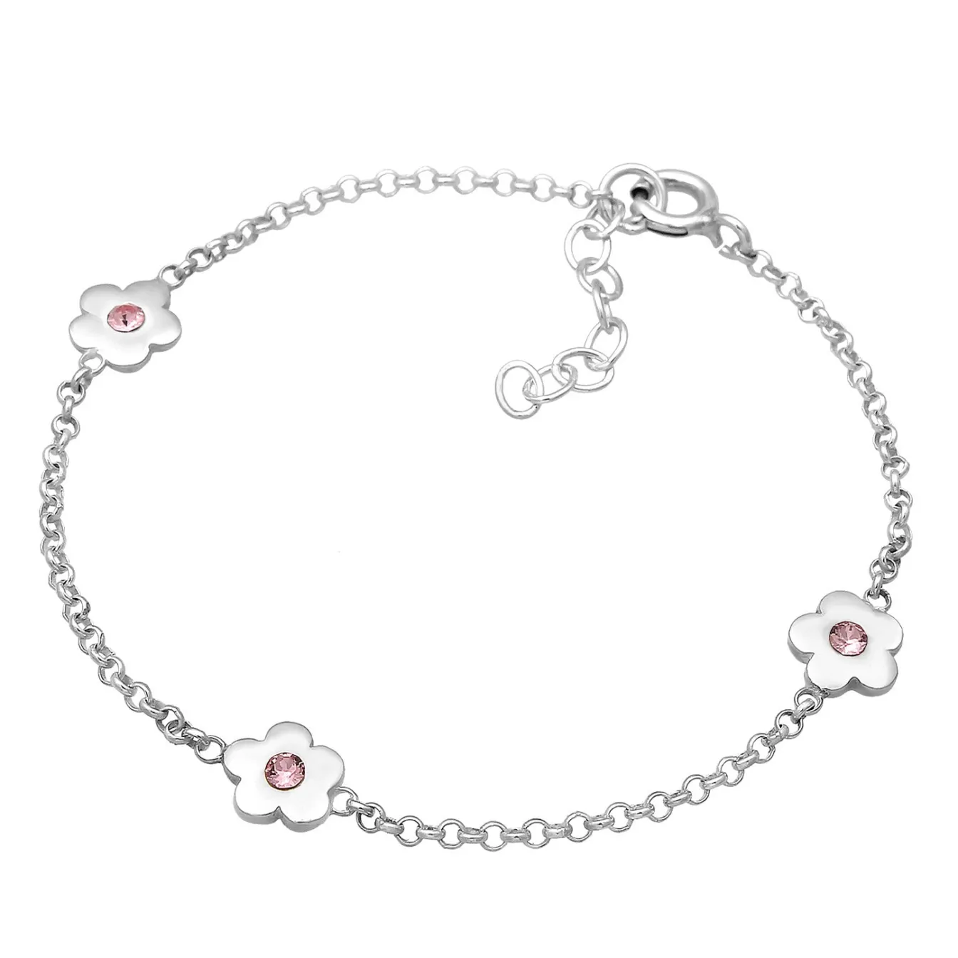 Elli "Armband Blume | Kristall ( Rosa )<Kinder Symbol-schmuck|Kinderschmuck