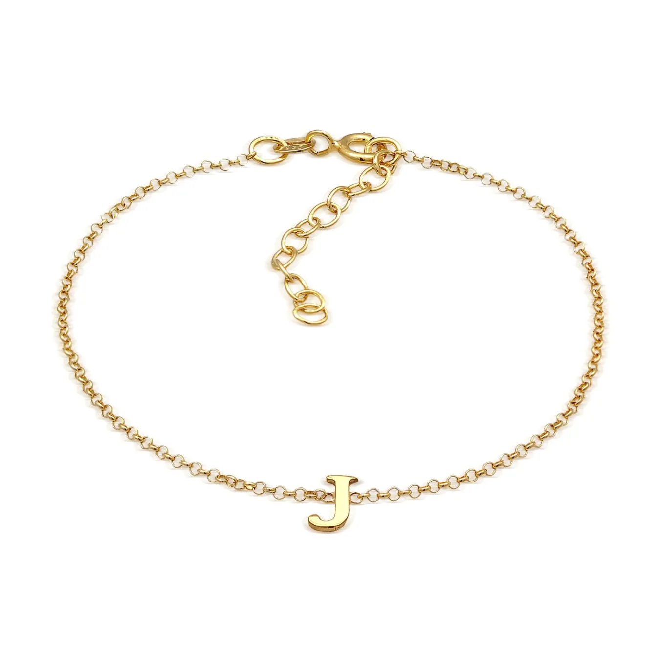 Elli "Armband Buchstabe J | 925er Sterling< Personalisierter Schmuck|Armbänder