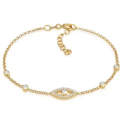 Elli "Armband Evil Eye | Zirkonia ( Weiß )< Symbol-schmuck|Armbänder