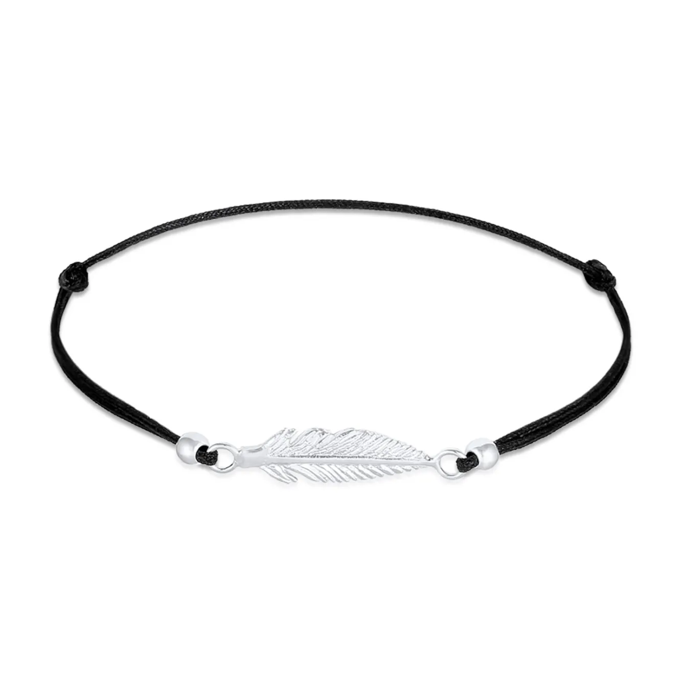 Elli "Armband Feder Symbol | Nylon< Armbänder|Silber