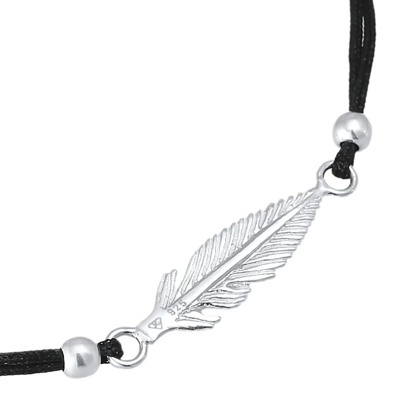Elli "Armband Feder Symbol | Nylon< Armbänder|Silber