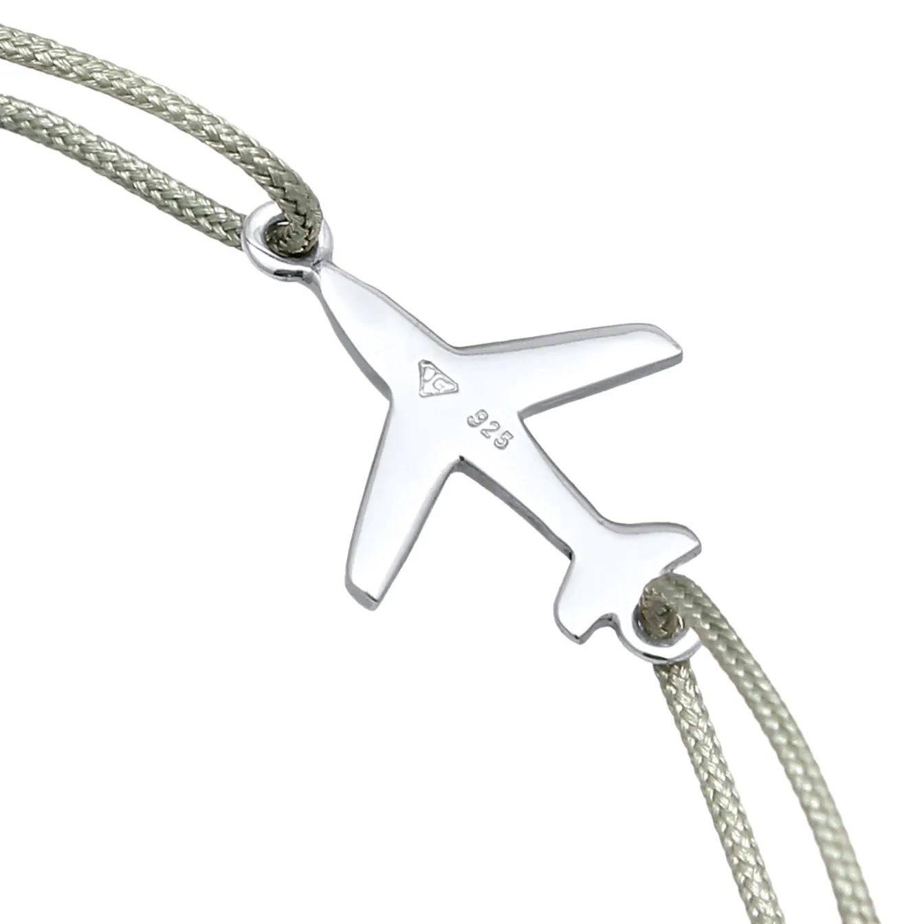 Elli "Armband Flugzeug Anhänger | Nylon (Grau)< Vergoldet|Symbol-schmuck