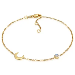 Elli "Armband Halbmond | Labradorit (Grau)< Symbol-schmuck|Armbänder