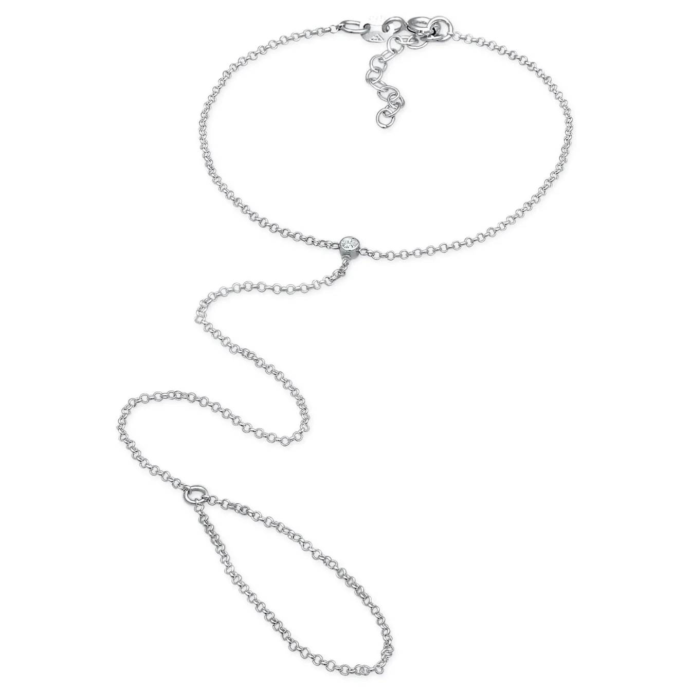 Elli "Armband Handchain | Kristall (Weiß)< Roségold|Armbänder