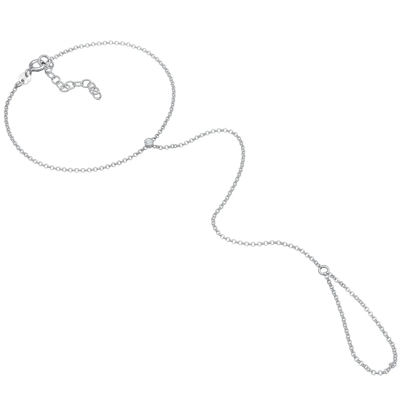 Elli "Armband Handchain | Kristall (Weiß)< Roségold|Armbänder