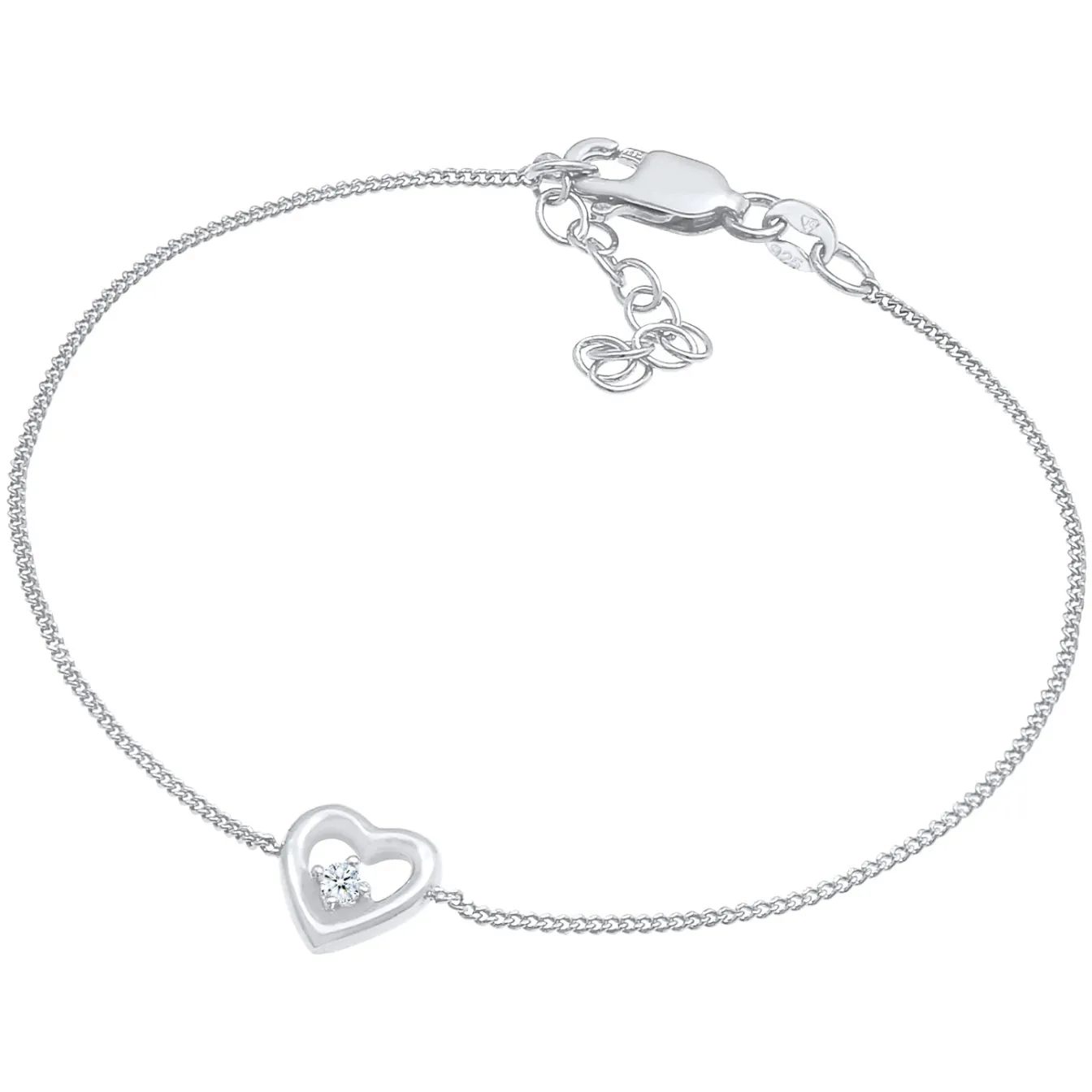 Elli "Armband Herz | Diamant ( Weiß, 0,03 ct )< Silber|Symbol-schmuck