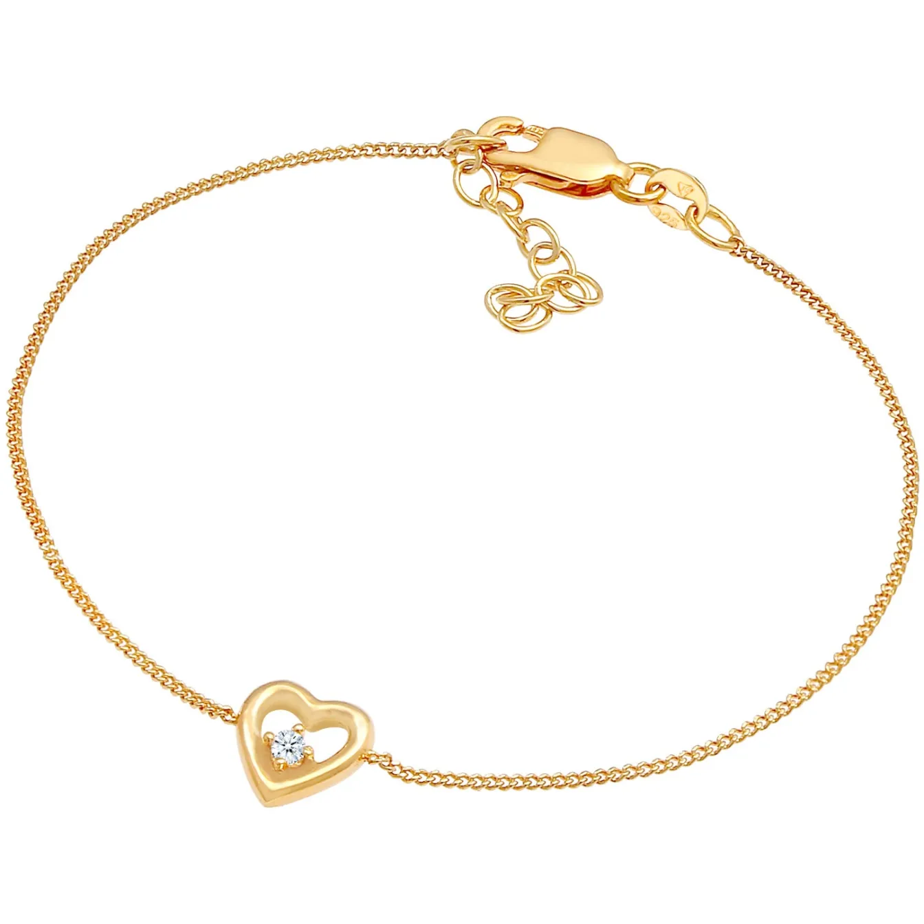 Elli "Armband Herz | Diamant ( Weiß, 0,03 ct )< Silber|Symbol-schmuck