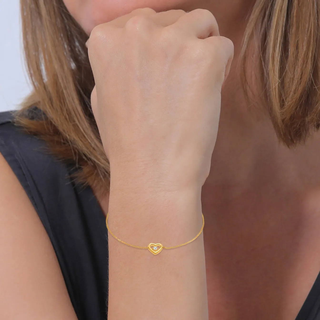 Elli "Armband Herz | Diamant ( Weiß, 0,03 ct )< Silber|Symbol-schmuck