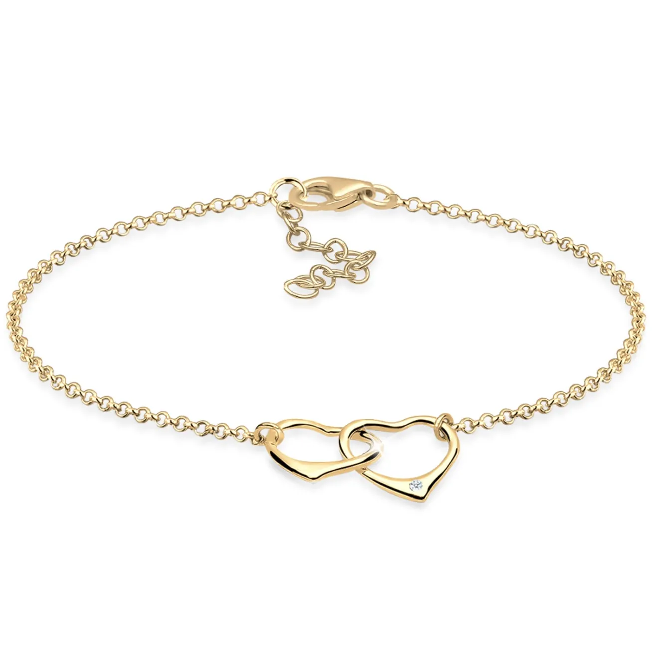 Elli "Armband Herz | Diamant ( Weiß, 0,015 ct )< Roségold|Symbol-schmuck