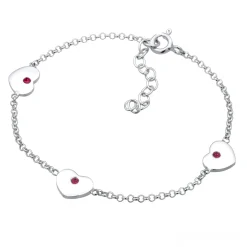 Elli "Armband Herz | Kristall ( Pink )<Kinder Symbol-schmuck|Herz-schmuck