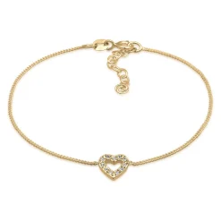Elli "Armband Herz | Kristall (Weiß)< Vergoldet|Symbol-schmuck
