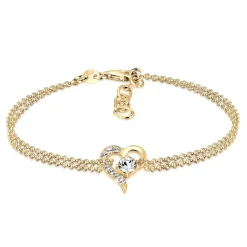 Elli "Armband Herz | Kristall (Weiß)< Silber|Roségold