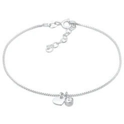 Elli "Armband Herz Anhänger | Kristall (Weiß)< Symbol-schmuck|Herz-schmuck