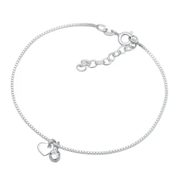 Elli "Armband Herz Anhänger | Kristall (Weiß)< Symbol-schmuck|Herz-schmuck