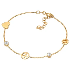 Elli "Armband Herz Kleeblatt Peace | Zirkonia (Weiß)< Symbol-schmuck|Herz-schmuck