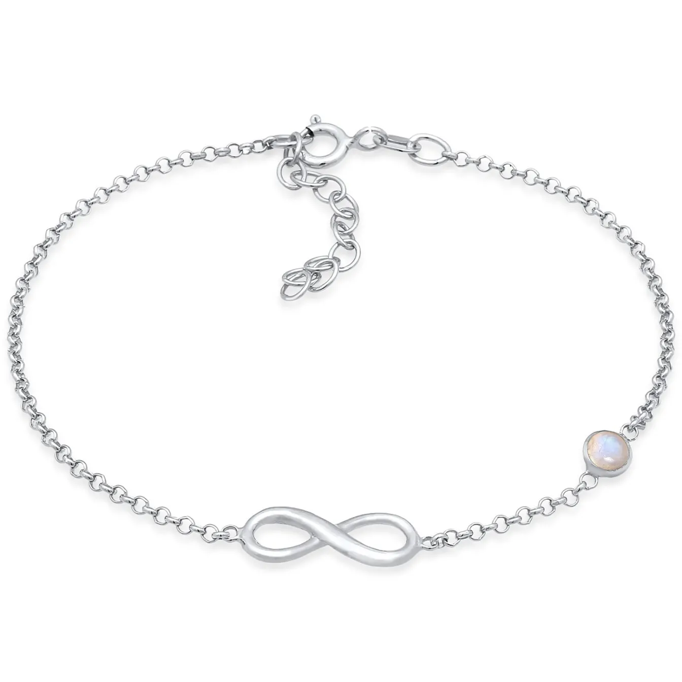 Elli "Armband Infinity | Mondstein (Weiß)< Symbol-schmuck|Herz-schmuck