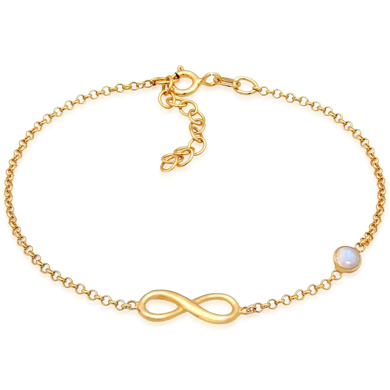 Elli "Armband Infinity | Mondstein (Weiß)< Symbol-schmuck|Herz-schmuck