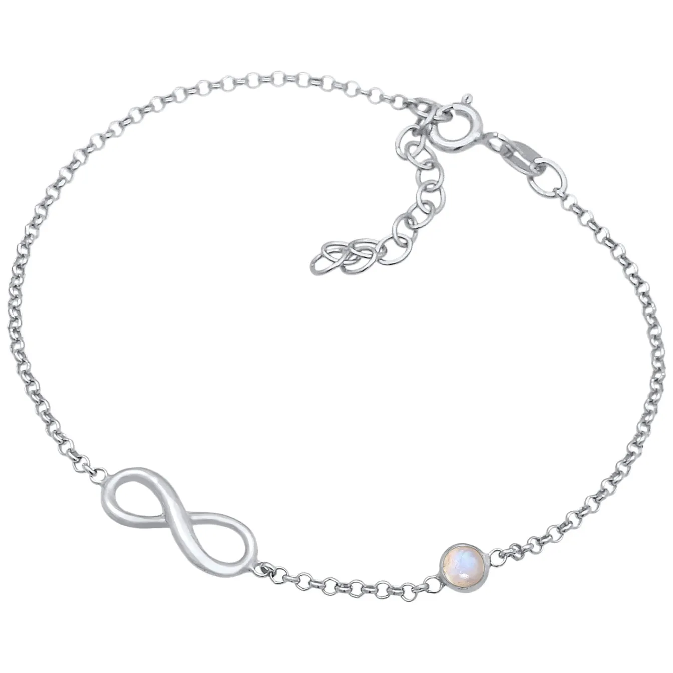 Elli "Armband Infinity | Mondstein (Weiß)< Symbol-schmuck|Herz-schmuck