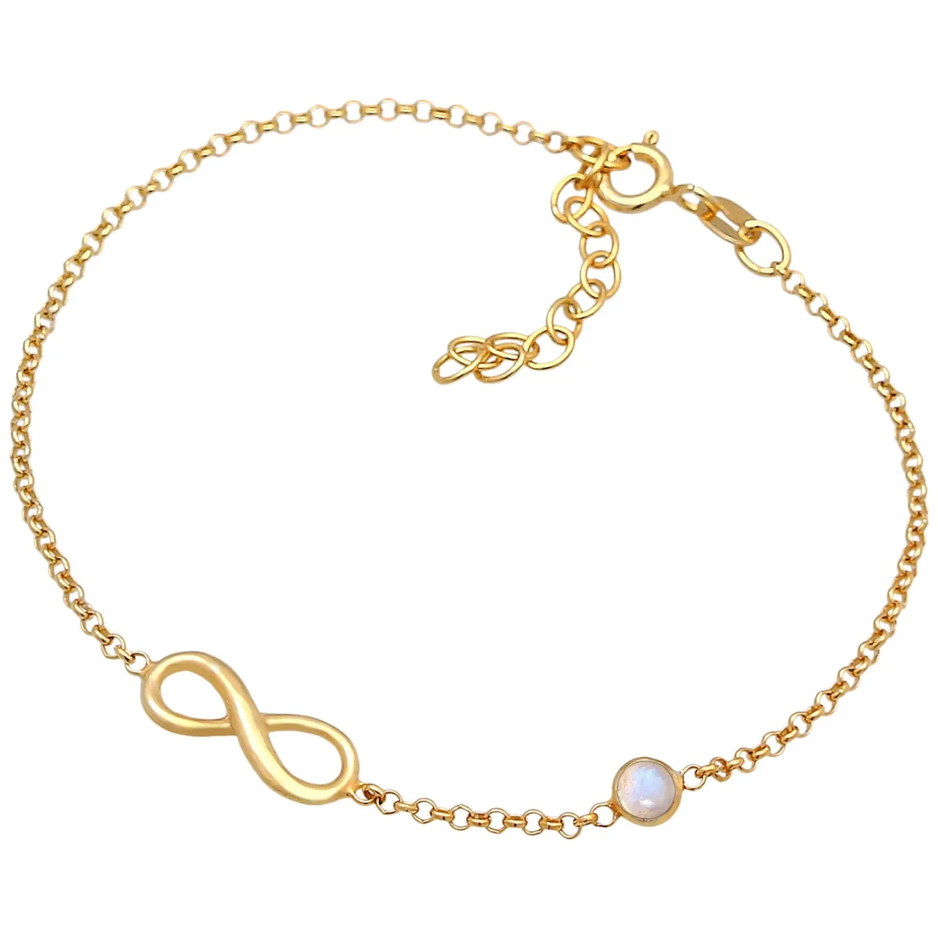 Elli "Armband Infinity | Mondstein (Weiß)< Symbol-schmuck|Herz-schmuck
