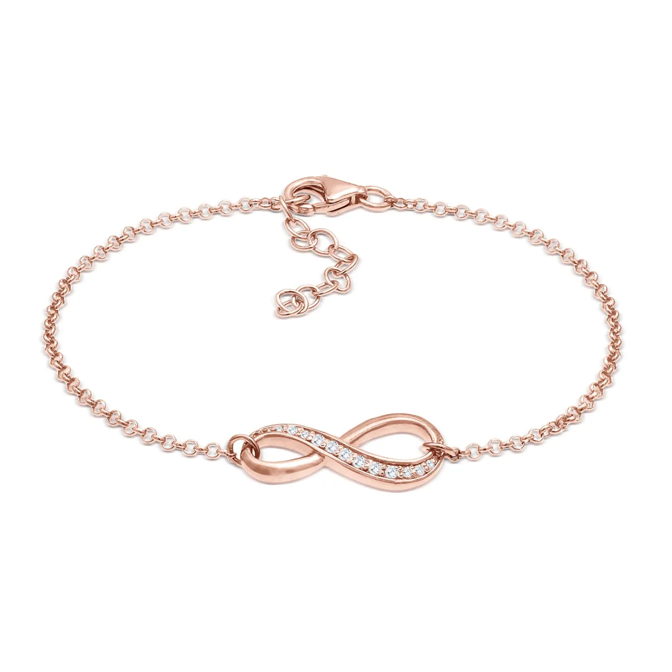 Elli "Armband Infinity | Zirkonia ( Weiß )< Roségold|Symbol-schmuck