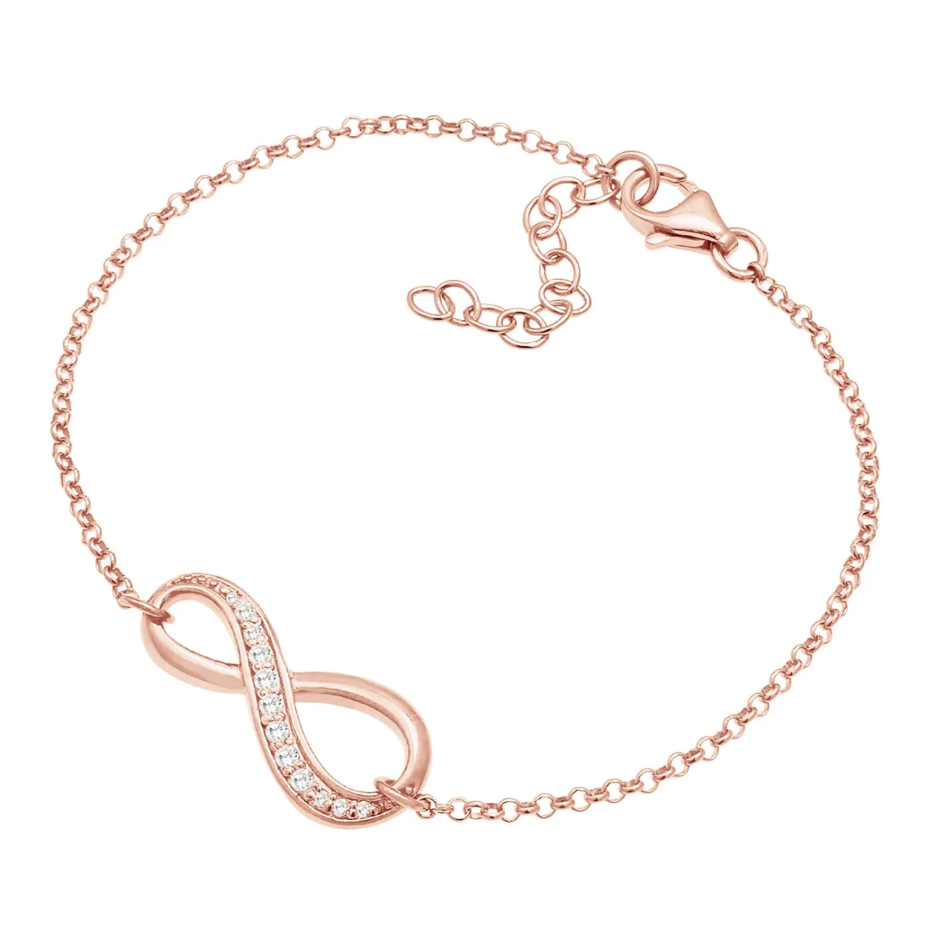 Elli "Armband Infinity | Zirkonia ( Weiß )< Roségold|Symbol-schmuck