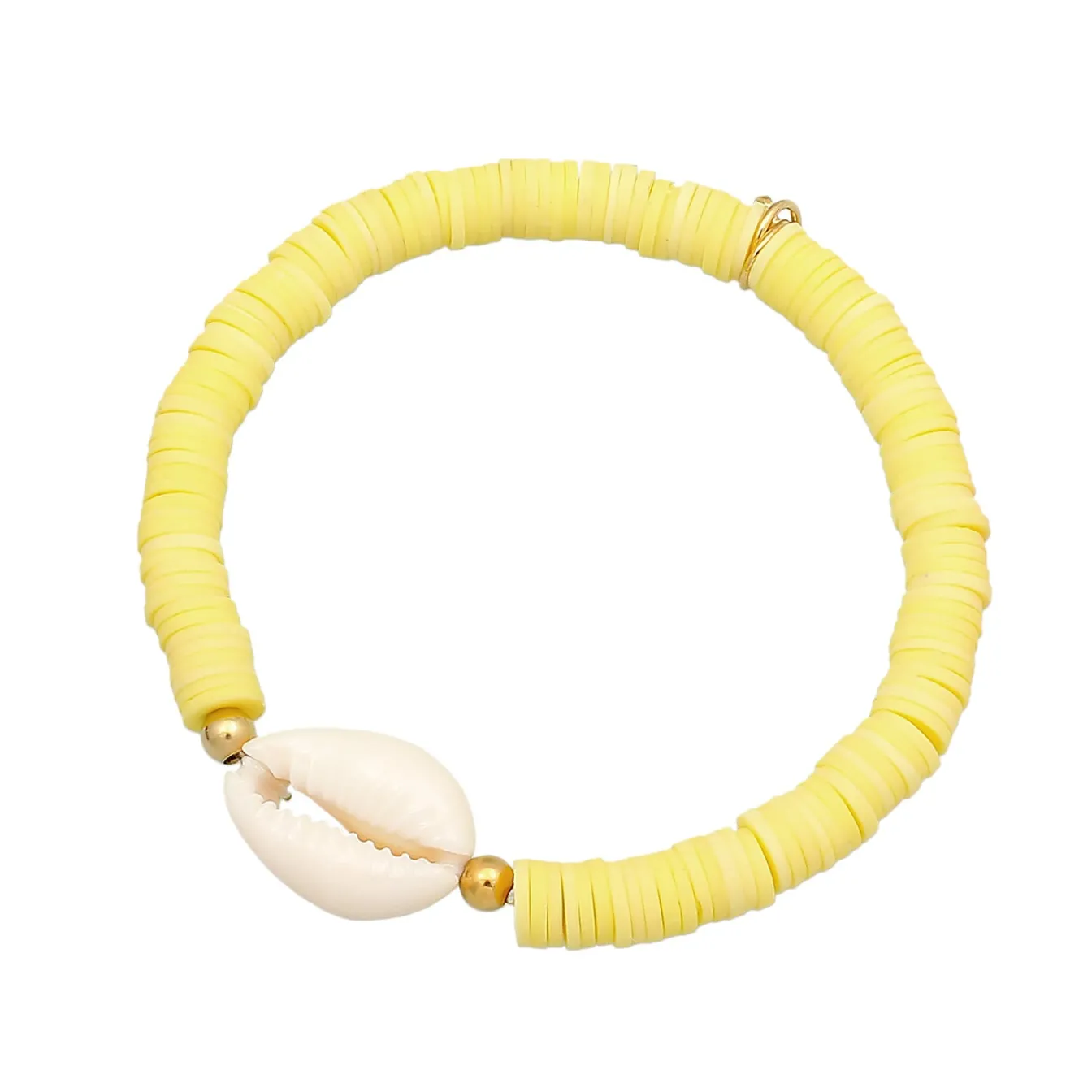 Elli "Armband Kauri Muschel | Heishi Perlen (Bunt)< Perlen|Armbänder