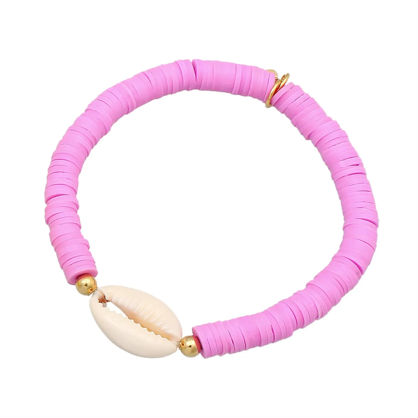 Elli "Armband Kauri Muschel | Heishi Perlen (Bunt)< Perlen|Armbänder