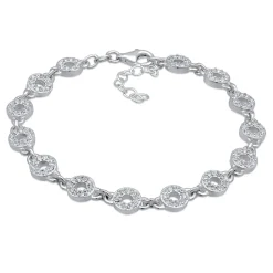 Elli "Armband Kreis Elegant | Kristalle (Weiß)< Armbänder|Silber