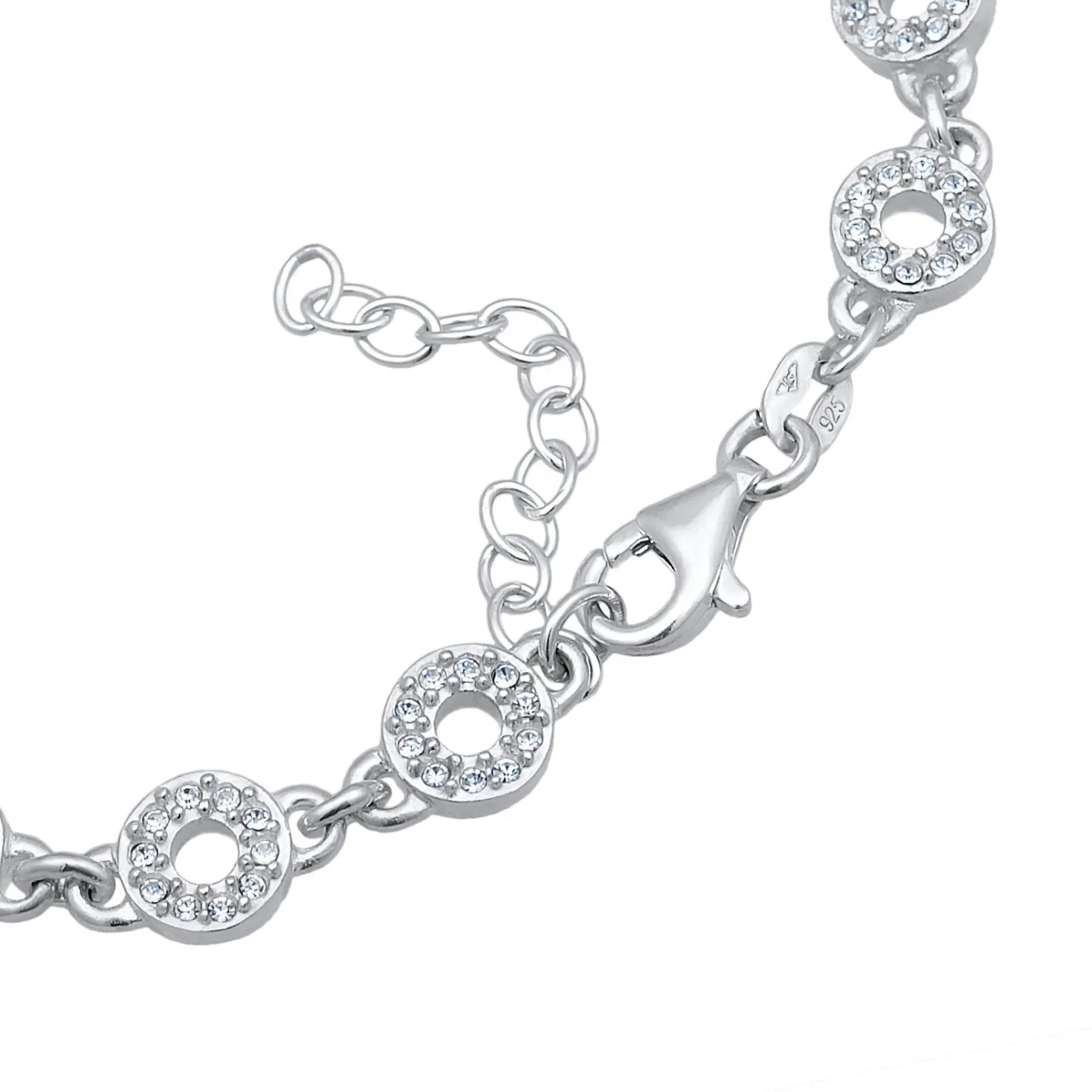 Elli "Armband Kreis Elegant | Kristalle (Weiß)< Armbänder|Silber