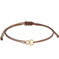 Elli "Armband Kreis Geo | Nylon (Braun)< Armbänder|Vergoldet