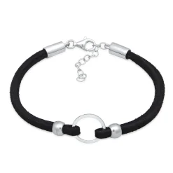 Elli "Armband Kreis Geo | Synth. Leder< Armbänder|Silber