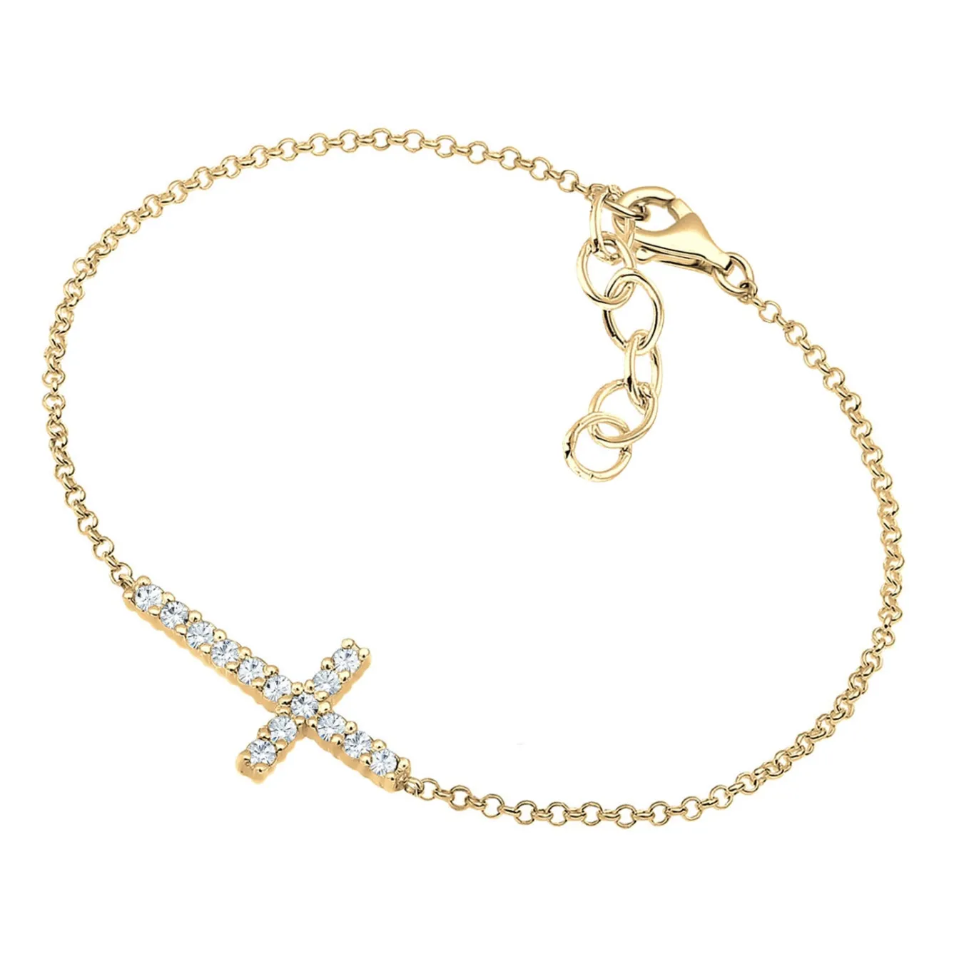 Elli "Armband Kreuz | Kristall (Weiß)< Silber|Symbol-schmuck