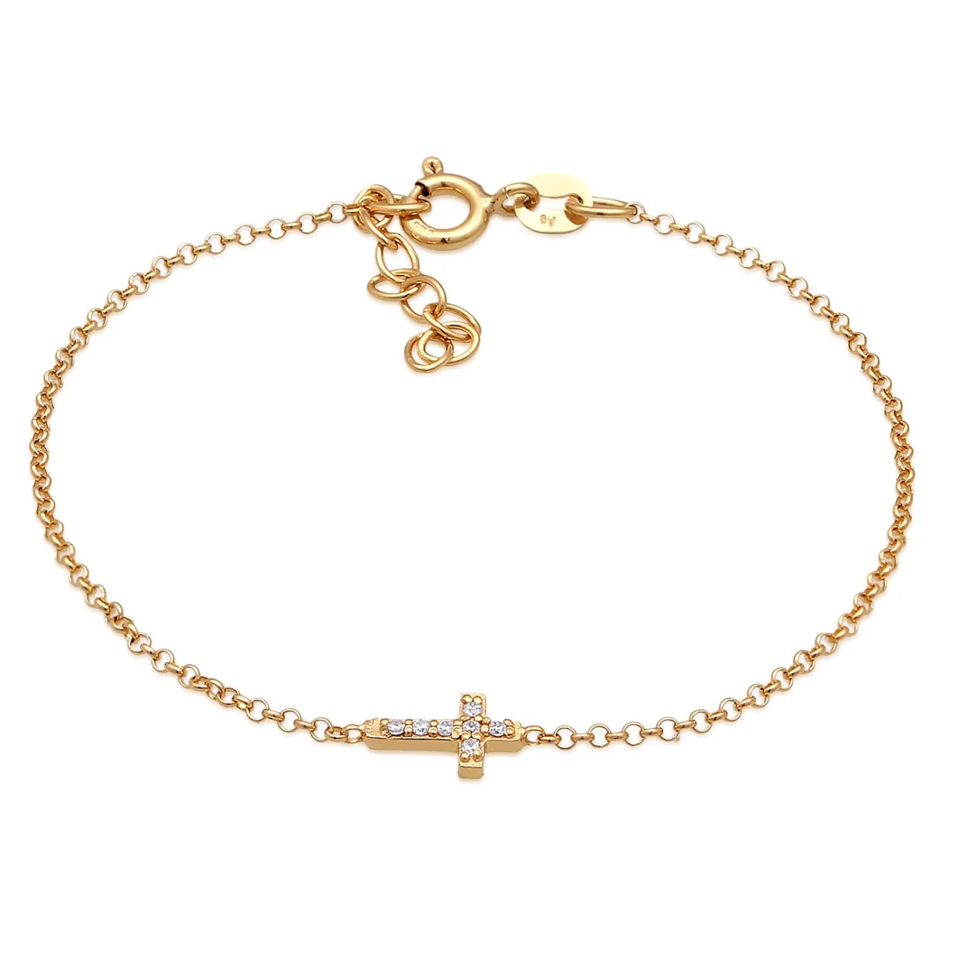 Elli "Armband Kreuz | Zirkonia (Weiß)<Kinder Symbol-schmuck|Kinderschmuck