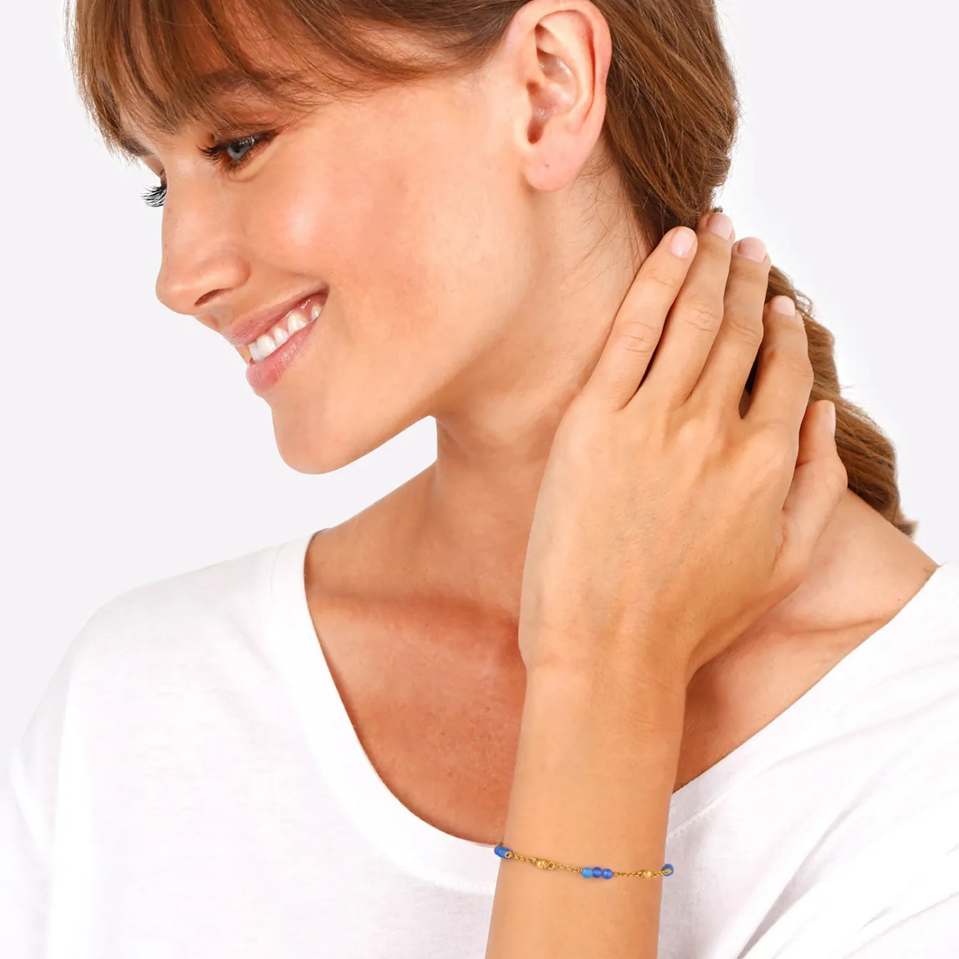 Elli "Armband Kugel | Achat ( Blau )< Letzte Chance|Armbänder