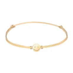 Elli "Armband mit Smiling Face | Nylon< Armbänder|Vergoldet
