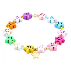Elli "Armband mit Smiling Face | Nylon< Armbänder|Vergoldet