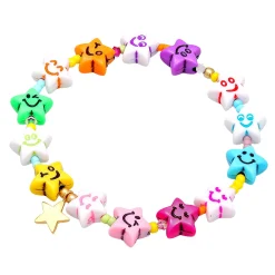 Elli "Armband mit Smiling Face | Nylon< Armbänder|Vergoldet